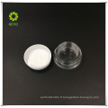 vente en gros 5g crème vide utiliser pot de verre cosmétique clair avec bouchon en aluminium blanc